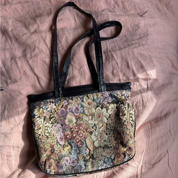 Tapestry Leather Shoulder Bag - Picture 2 of 6